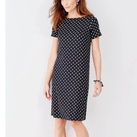 J.Jill Wearever Collection Shift Dress Black & White SZ S - Picture 1 of 5